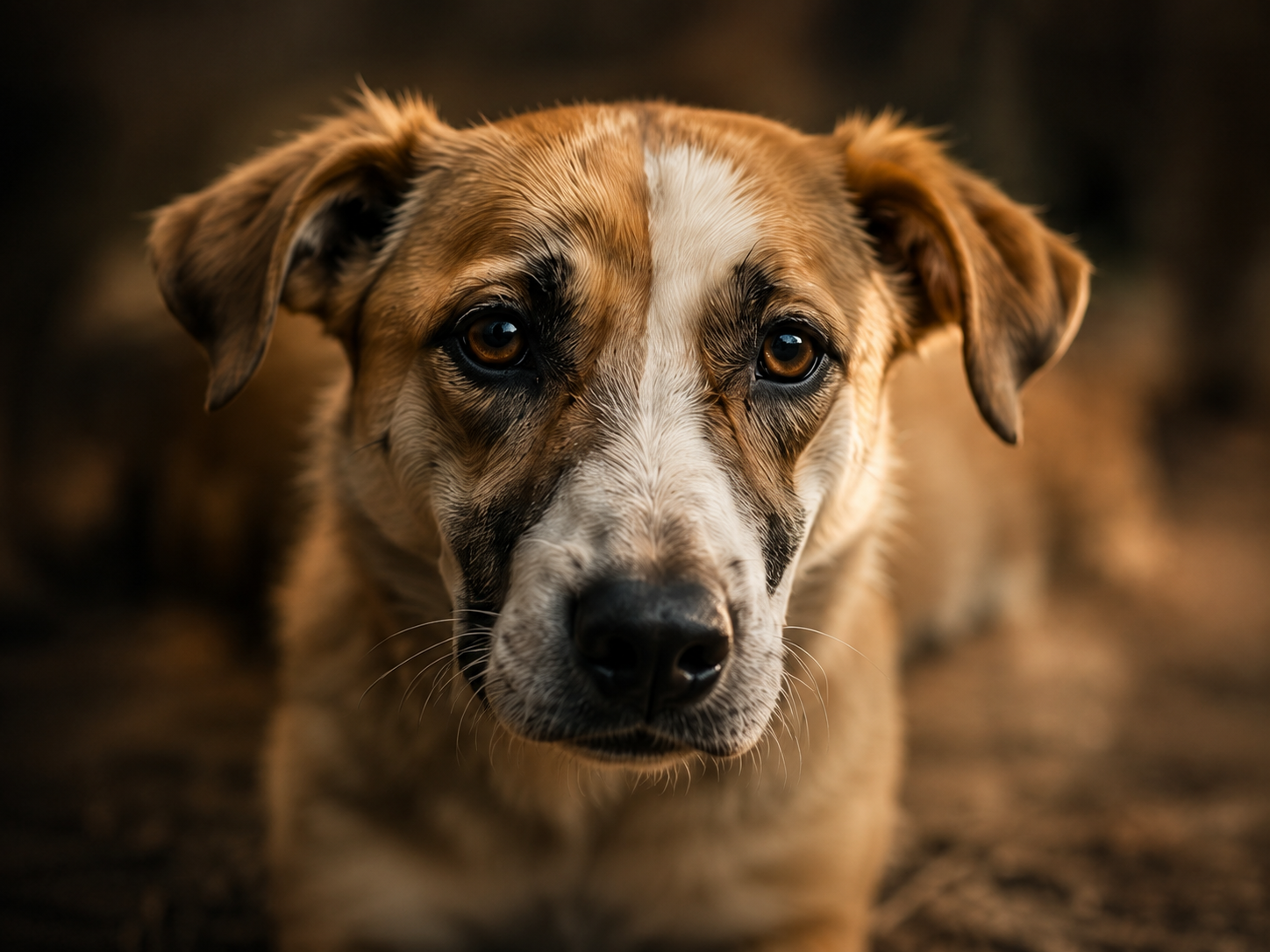 Dog looking toward the viewer
