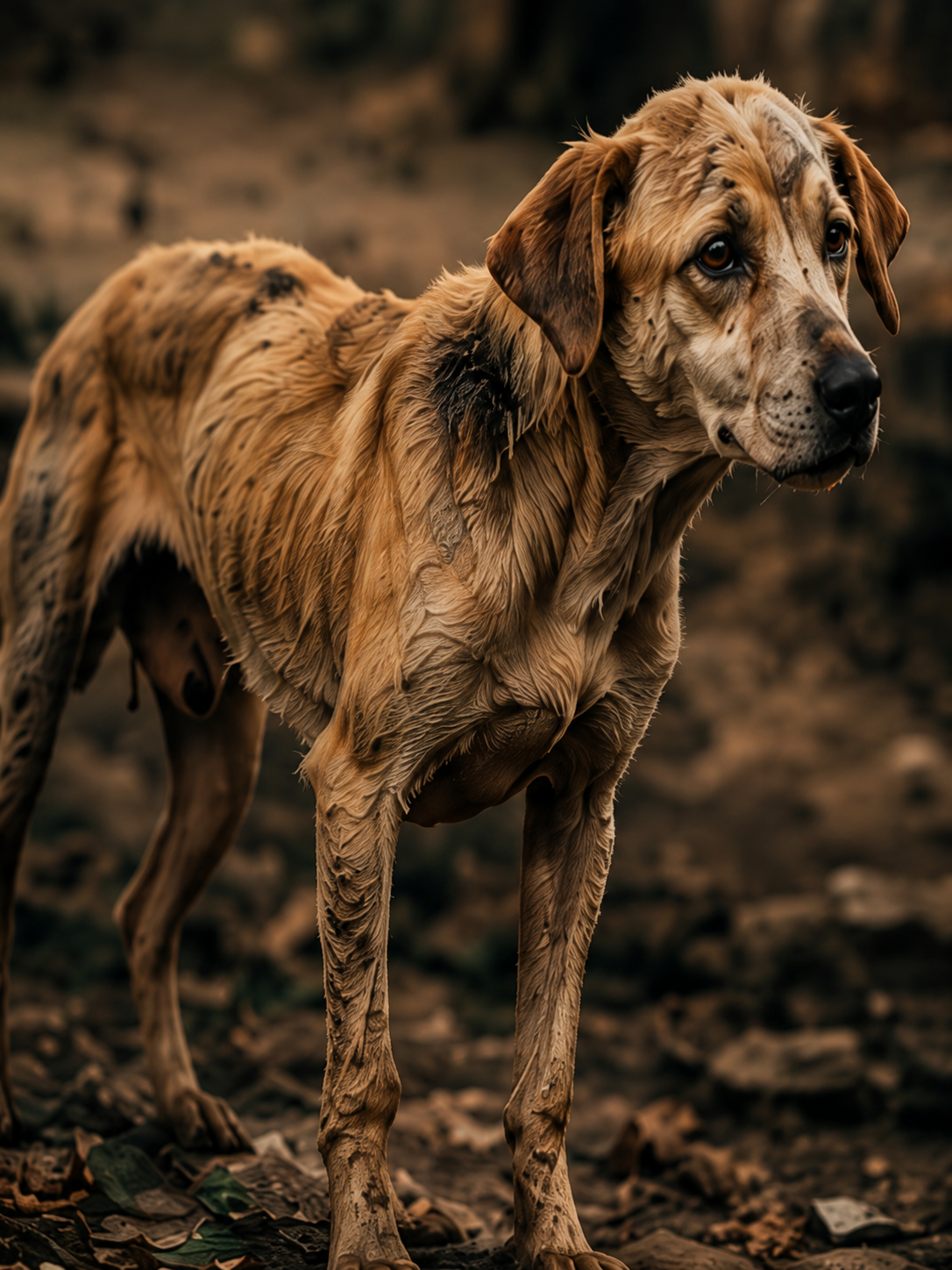 Street dog standing in Thailand