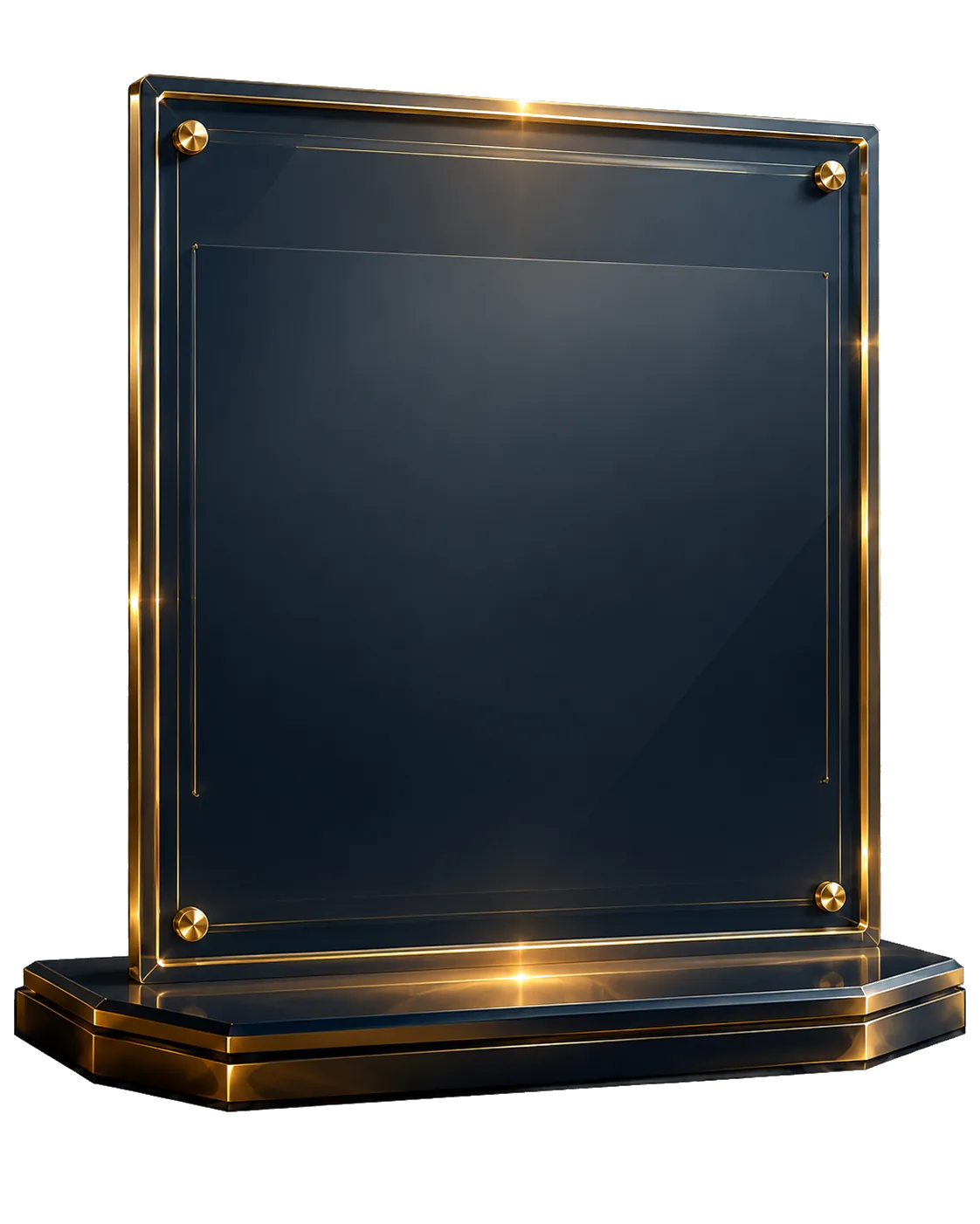 Glass award plaque display